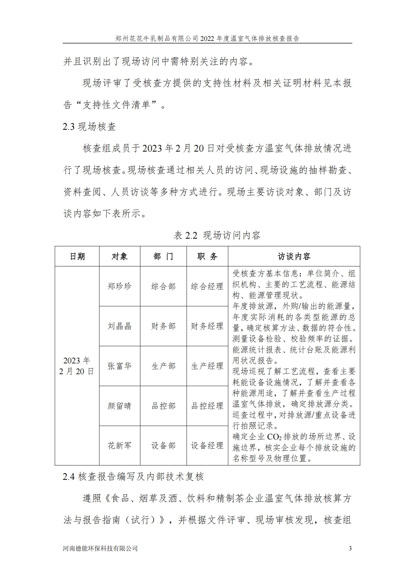 《郑州荣耀网页版_荣耀（中国）乳制品有限公司2022年度温室气体排放核查报告》公示